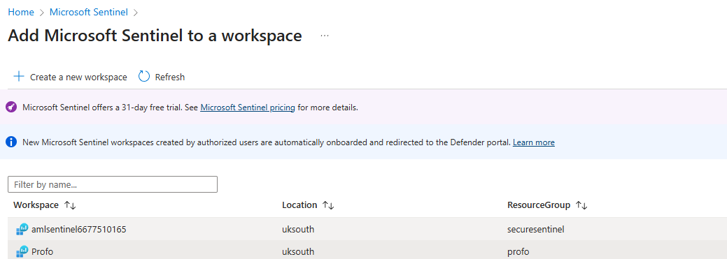 How to create Microsoft Sentinel